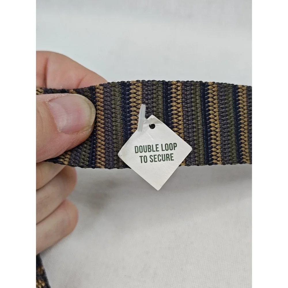 Orvis Woven Slip Through Belt Size 34 Striped Brown Striped‎ Adjustable